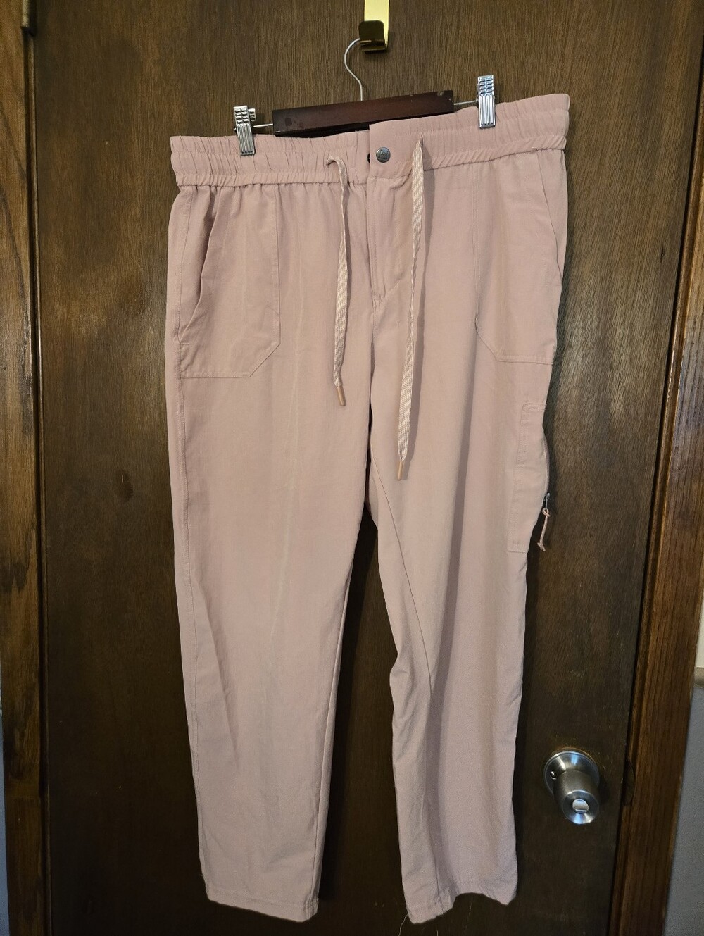 Avalanche Drawstring Lightweight Cargo Joggers - Light Pink XL